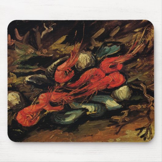Vincent van Gogh - Still Life Mussels und Shrimp Mousepad (Vorne)