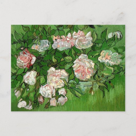 Vincent Van Gogh - Still Life Pink Roses Fine Art Postkarte (Vorderseite)