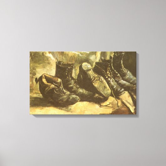 Vincent van Gogh - Still Life Three Pairs of Shoes Leinwanddruck (Vorderseite)