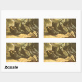 Vincent van Gogh - Still Life Three Pairs of Shoes Rechteckiger Aufkleber (Blatt)