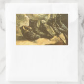 Vincent van Gogh - Still Life Three Pairs of Shoes Rechteckiger Aufkleber (Tasche)