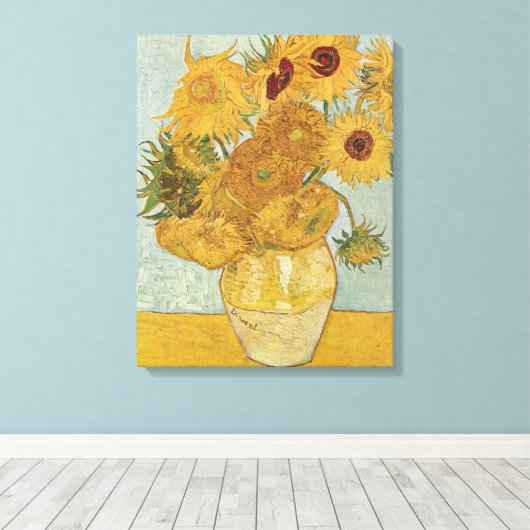 Vincent van Gogh Still Life Vase mit Sonnenblumen Leinwanddruck (Insitu (Holzboden))