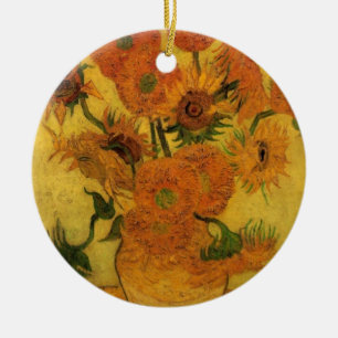 Vincent van Gogh Still Life Vase w 15 Sonnenblumen Keramikornament