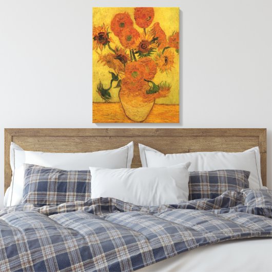 Vincent van Gogh Still Life Vase w 15 Sonnenblumen Leinwanddruck (Insitu (Schlafzimmer))