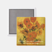 Vincent van Gogh Still Life Vase w 15 Sonnenblumen Magnet (Vorderseite/Rückseite)