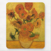 Vincent van Gogh Still Life Vase w 15 Sonnenblumen Mousepad (Vorne)
