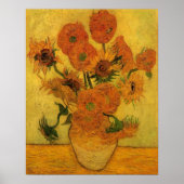 Vincent van Gogh Still Life Vase w 15 Sonnenblumen Poster (Vorne)