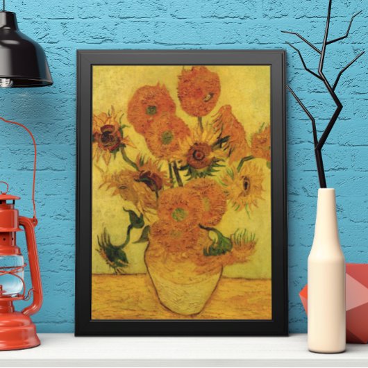 Vincent van Gogh Still Life Vase w 15 Sonnenblumen Poster