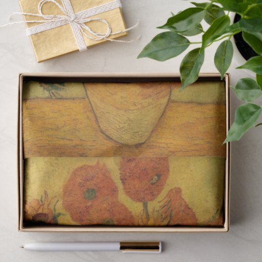 Vincent van Gogh Still Life Vase w 15 Sonnenblumen Seidenpapier (Geschenk)