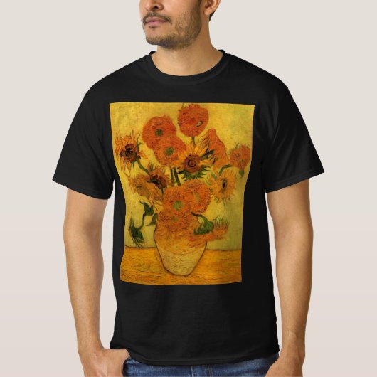 Vincent van Gogh Still Life Vase w 15 Sonnenblumen T-Shirt (Vorderseite)