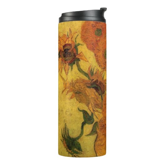 Vincent van Gogh Still Life Vase w 15 Sunflowers Thermosbecher (Nach links gedreht)