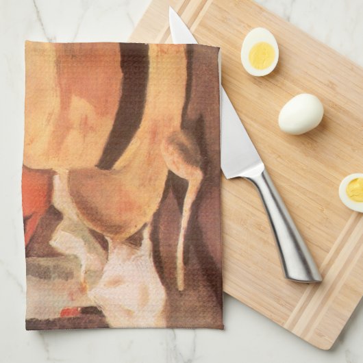 Vincent van Gogh - Still Life w Yellow Straw Hat Geschirrtuch (Viertel Falte)