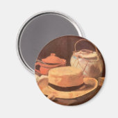 Vincent van Gogh - Still Life w Yellow Straw Hat Magnet (Vorderseite/Rückseite)