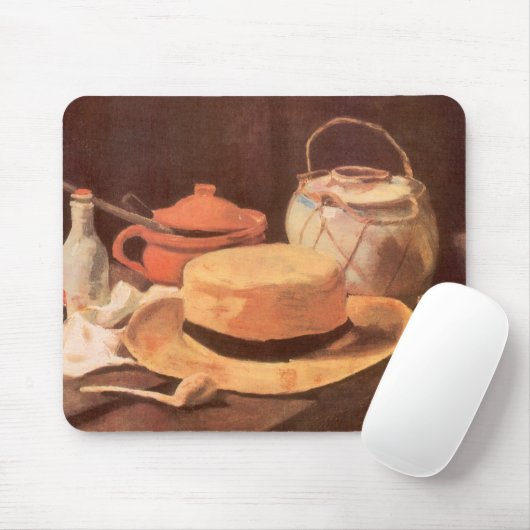 Vincent van Gogh - Still Life w Yellow Straw Hat Mousepad (Mit Mouse)