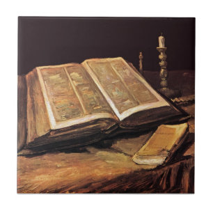 Vincent Van Gogh - Stilleben mit Bibel Fliese
