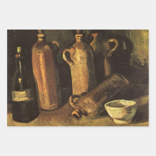 Vincent van Gogh - Stillleben mit 4 Steinflaschen Geschenkpapier Set (Vorderseite 3)