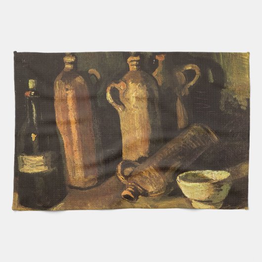 Vincent van Gogh - Stillleben mit 4 Steinflaschen Geschirrtuch (Horizontal)