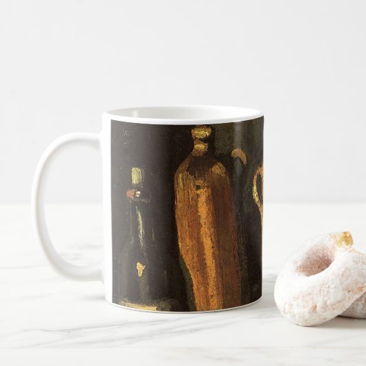 Vincent van Gogh - Stillleben mit 4 Steinflaschen Kaffeetasse (Mit Donut)