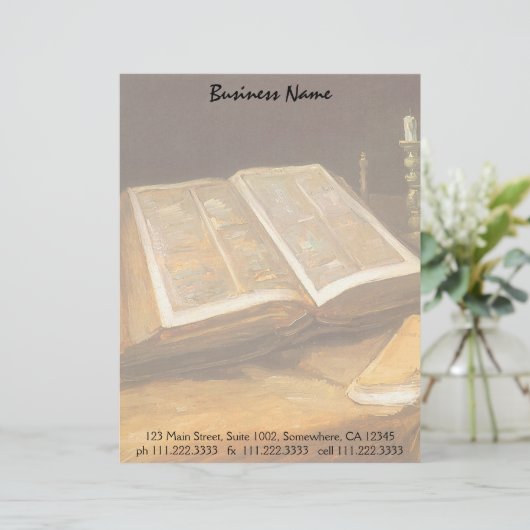 Vincent van Gogh - Stillleben mit Bibel Briefkopf (Stehend Vorderseite)