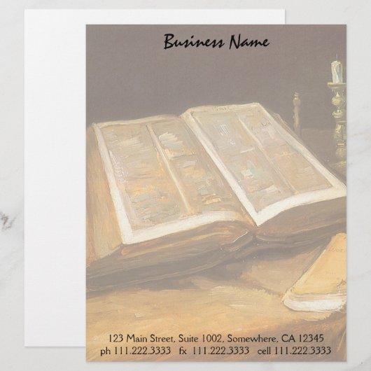 Vincent van Gogh - Stillleben mit Bibel Briefkopf (Vorne/Hinten)