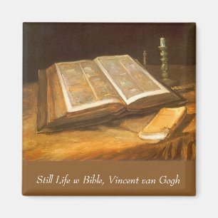 Vincent van Gogh - Stillleben mit Bibel Magnet