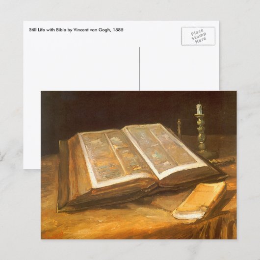 Vincent van Gogh - Stillleben mit Bibel Postkarte (Vorne/Hinten)