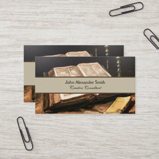 Vincent van Gogh: Stillleben mit Bibel Visitenkarte (Vorderseite/Rückseite Beispiel)