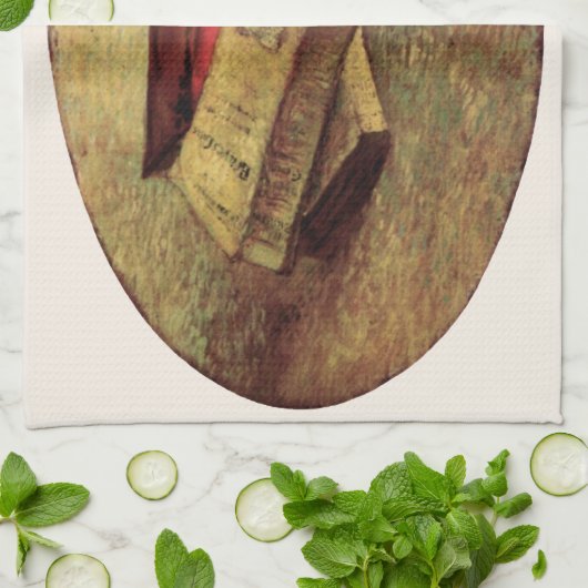 Vincent van Gogh - Stillleben mit drei Büchern Geschirrtuch (Gefaltet)