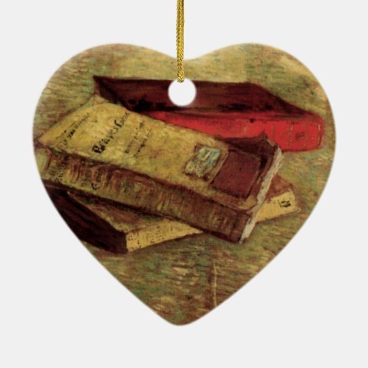 Vincent van Gogh - Stillleben mit drei Büchern Keramik Ornament (Hinten)