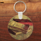 Vincent van Gogh - Stillleben mit drei Büchern Schlüsselanhänger (Rückseite)