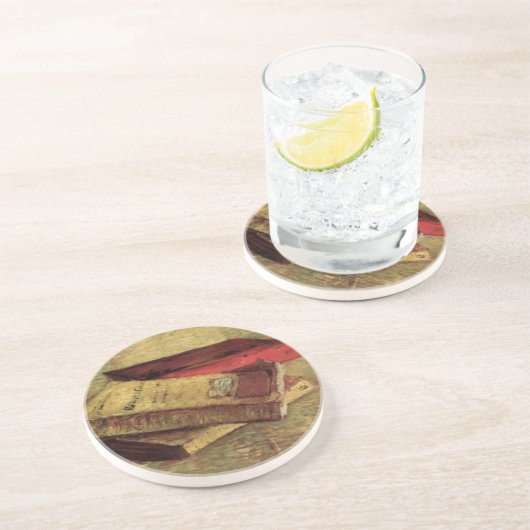 Vincent van Gogh - Stillleben mit drei Büchern Untersetzer (Seite)