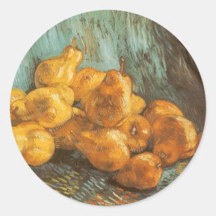 Vincent van Gogh - Stillleben mit Quittenbirnen Runder Aufkleber