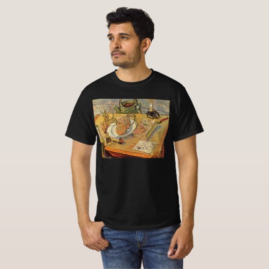 Vincent van Gogh - Stillleben mit Zeichnend Vorsta T-Shirt (Vorne ganz)