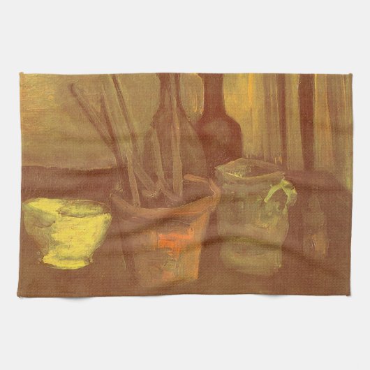 Vincent van Gogh - Stillleben Pinsel in einem Topf Geschirrtuch (Horizontal)