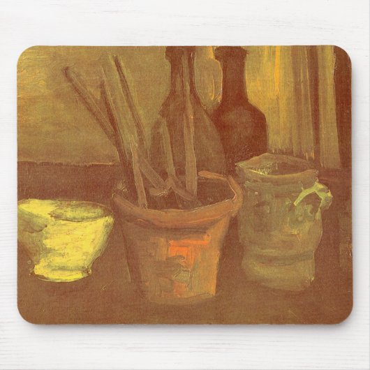 Vincent van Gogh - Stillleben Pinsel in einem Topf Mousepad (Vorne)