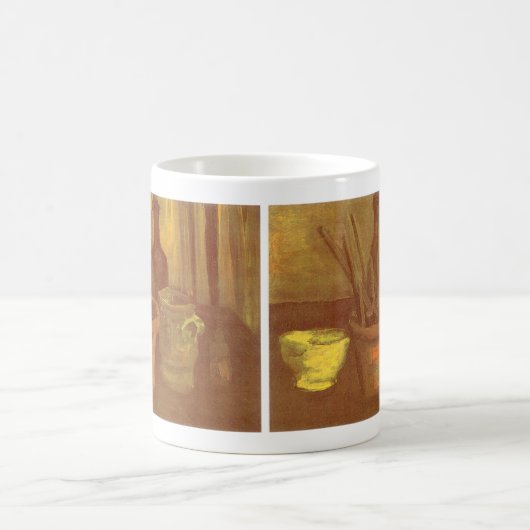 Vincent van Gogh - Stillleben Pinsel in Pot Kaffeetasse (Mittel)
