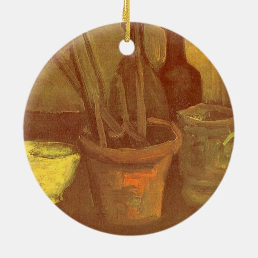 Vincent van Gogh - Stillleben Pinsel in Pot Keramikornament (Hinten)