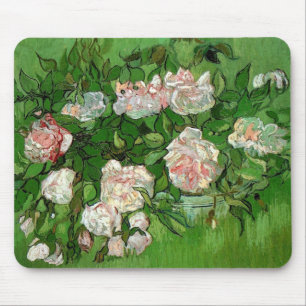 Vincent Van Gogh - Stillleben Rosa Rosen Fine Art Mousepad