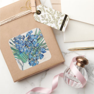 Vincent van Gogh - Stillleben: Vasemit Schwertlili Quadratischer Aufkleber