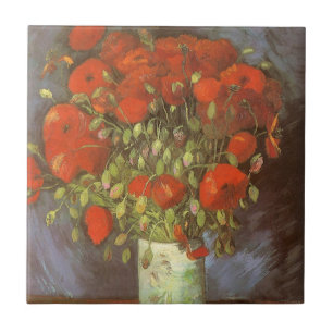 Vincent van Gogh Stillleben Vasen mit roten Mohnbl Fliese