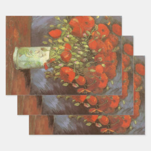 Vincent van Gogh Stillleben Vasen mit roten Mohnbl Geschenkpapier Set