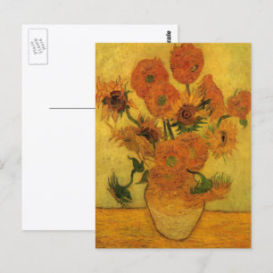 Vincent van Gogh Stillleben Vasen w 15 Sonnenblume Postkarte