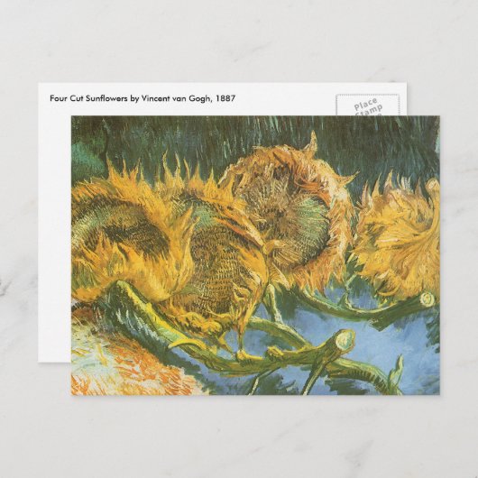 Vincent van Gogh - Stillleben: Vier Schnittblumen Postkarte (Vorne/Hinten)