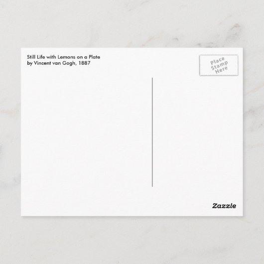 Vincent van Gogh - Stillleben Zitronen auf einer P Postkarte (Rückseite)