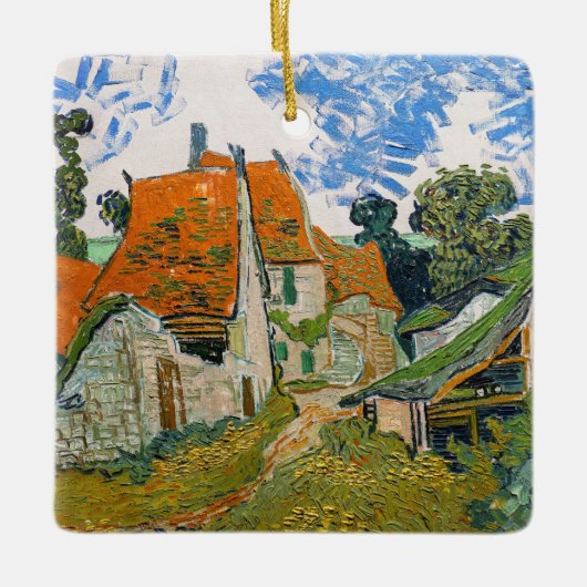 Vincent van Gogh - Straße in Auvers-sur-Oise Keramikornament (Vorderseite)