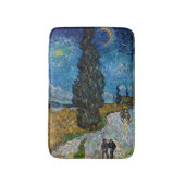 Vincent van Gogh - Straße mit Cypress und Star Badematte (Vorderseite Vertikal)