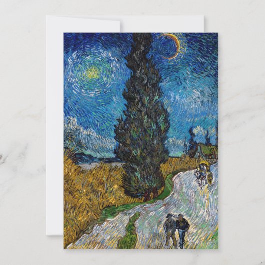 Vincent van Gogh - Straße mit Cypress und Star Dankeskarte (Vorderseite)