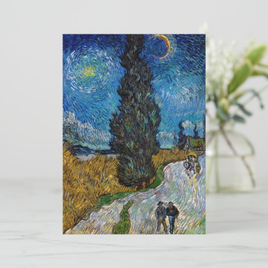 Vincent van Gogh - Straße mit Cypress und Star Dankeskarte (Stehend Vorderseite)