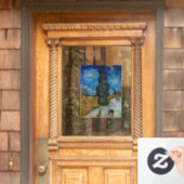Vincent van Gogh - Straße mit Cypress und Star Fensteraufkleber (Haustür)