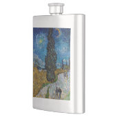 Vincent van Gogh - Straße mit Cypress und Star Flachmann (Links)